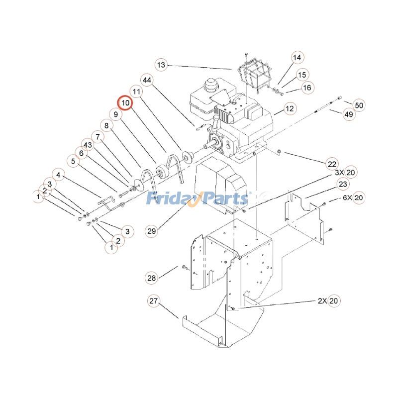 Correa de tracción 94-8812 para quitanieves Toro 38053, 38066, 38078, 38083, 38084, 38086, 38595 y 38597.