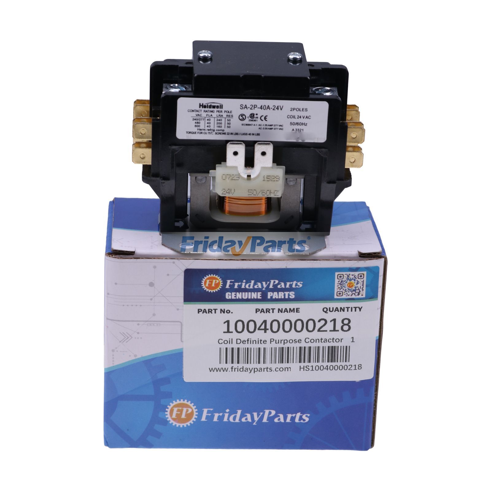 Contacteur magnétique bipolaire à usage spécifique pour courant alternatif SA-2P-40A-24V