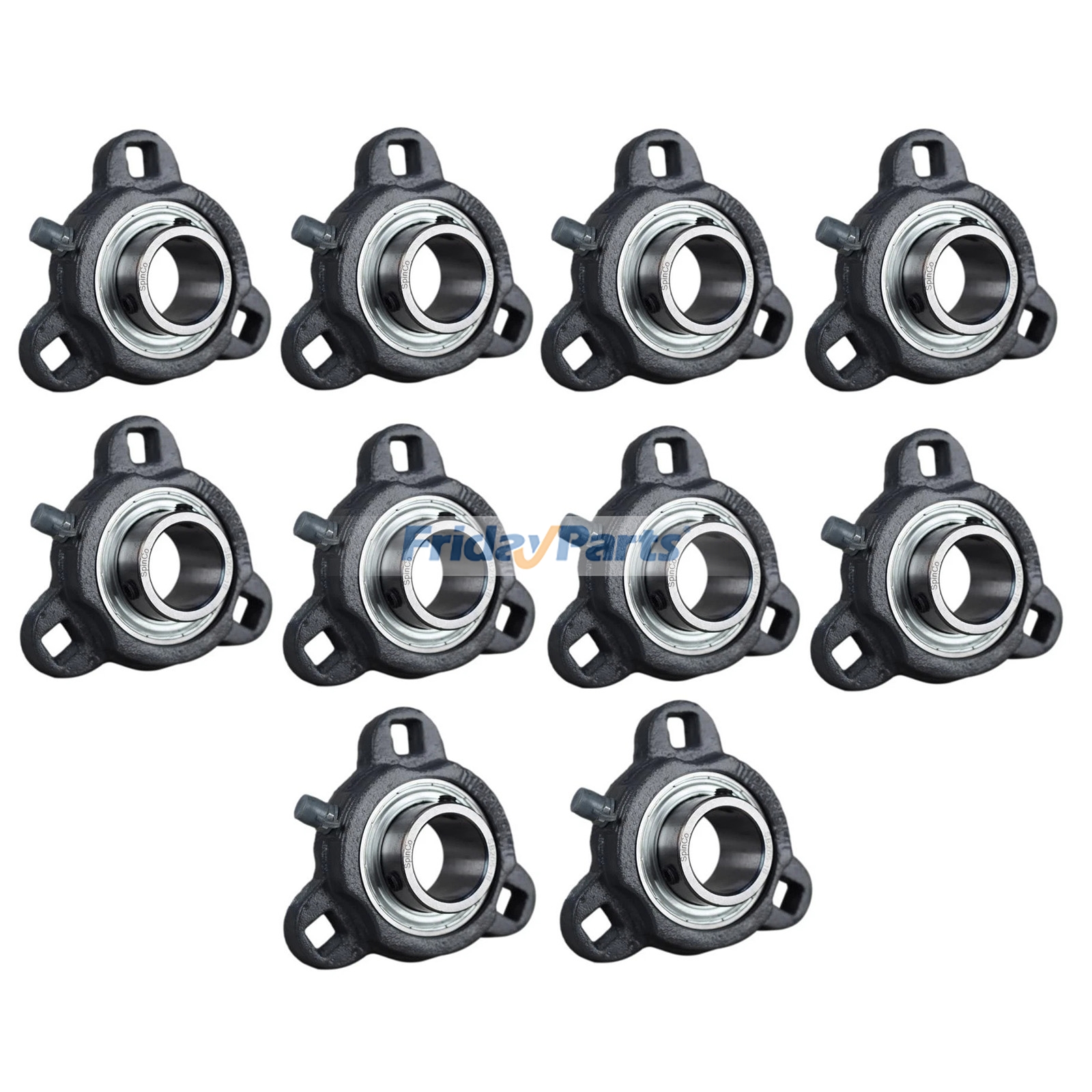 Lot de 10 paliers à bride à 3 boulons SBTRD205-16G pour machines industrielles