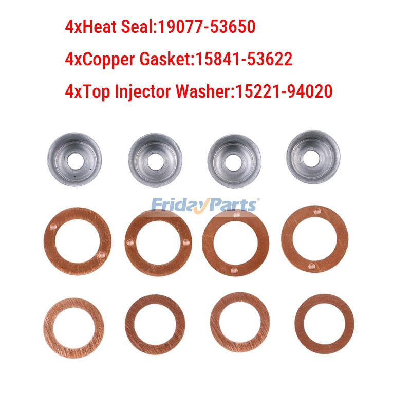 Kit de vedação do injetor com escudo térmico 19077-53650 para motor Kubota D722 D905 D1005 D1105 V1505 V3300 V3600 para Motor