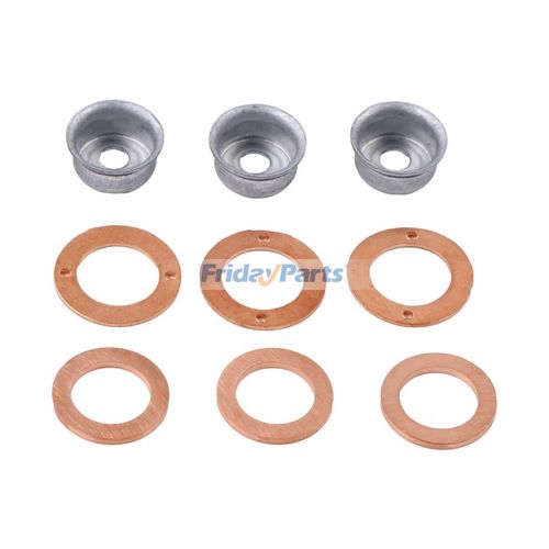 3 Cylinder Injector Seal Kit With Heat Shield for Kubota Engine D722 ...