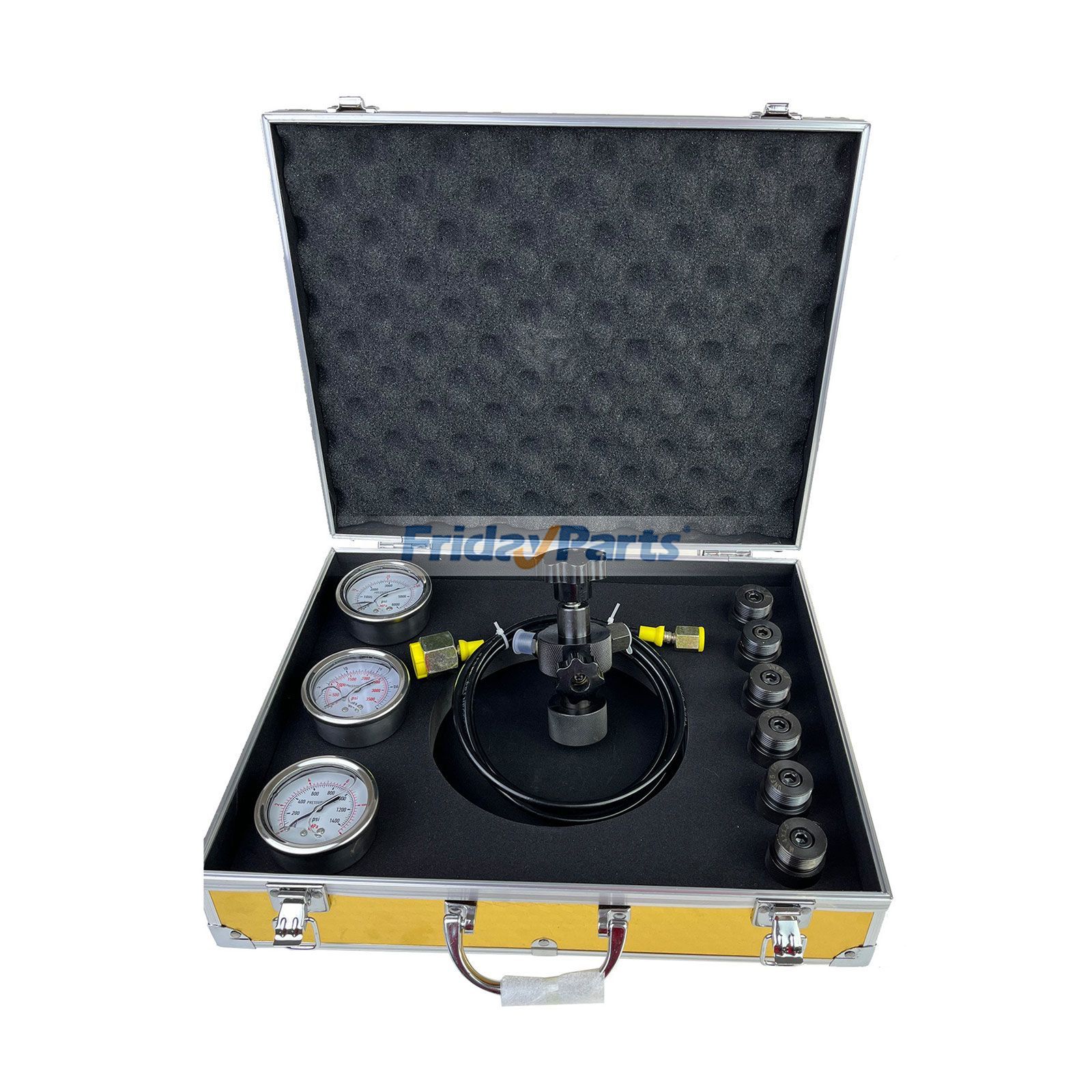 Tuyau de gaz de calibre 3, 6 raccords, vanne principale, accumulateur hydraulique, système de charge d'azote, kit de remplissage d'azote GK-01 pour chargeuse-pelleteuse