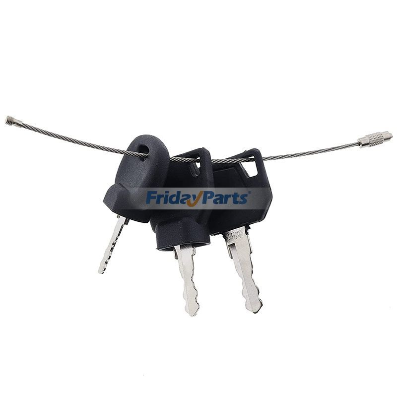 FridayParts 3 Pcs Ignition Key for JCB Bomag Hamm Roller Compaction Dynapac Terex Vibromax Volvo Ford Moxy New Holland and More