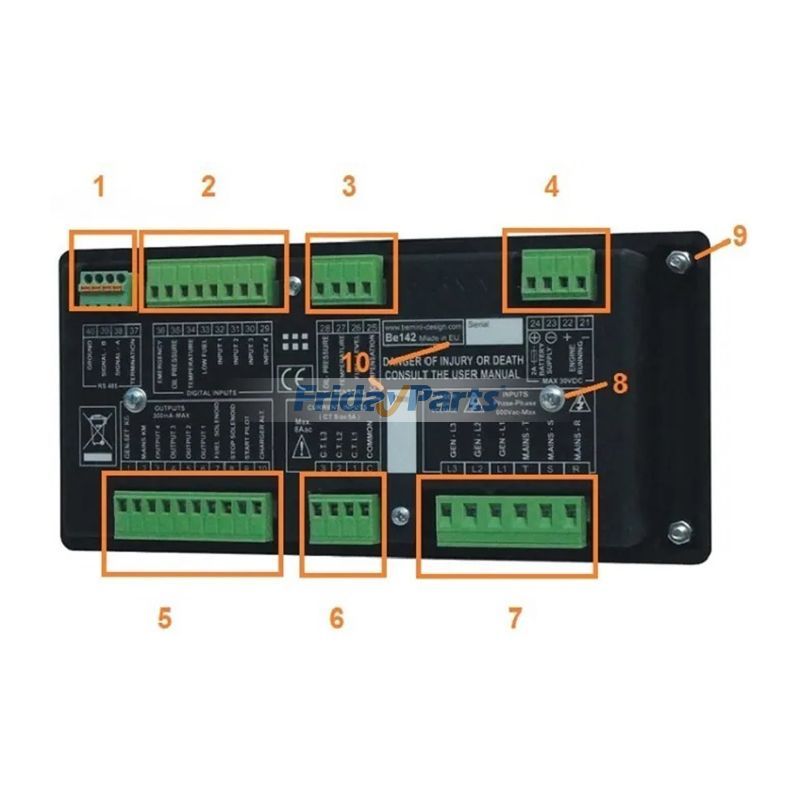 Controlador AMF trifásico BE142 Panel de control/Automático para grupo electrógeno -30 ℃ a +70 ℃ Para OTRA MARCA