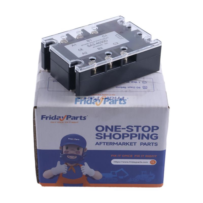 Relais statique triphasé SA3-4030D Charge 40-530VAC 30A Entrée SSR 4-32VDC