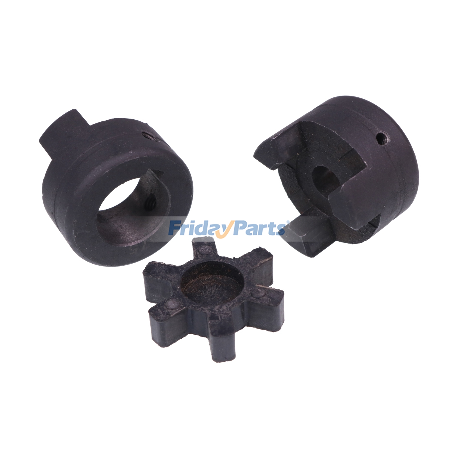 3 Pieces 1/2" to 1" L075 Flexible L-Jaw Coupling Coupler Set With Buna-N NBR Rubber Spider for Log Wood Splitter Hydraulic Equipment