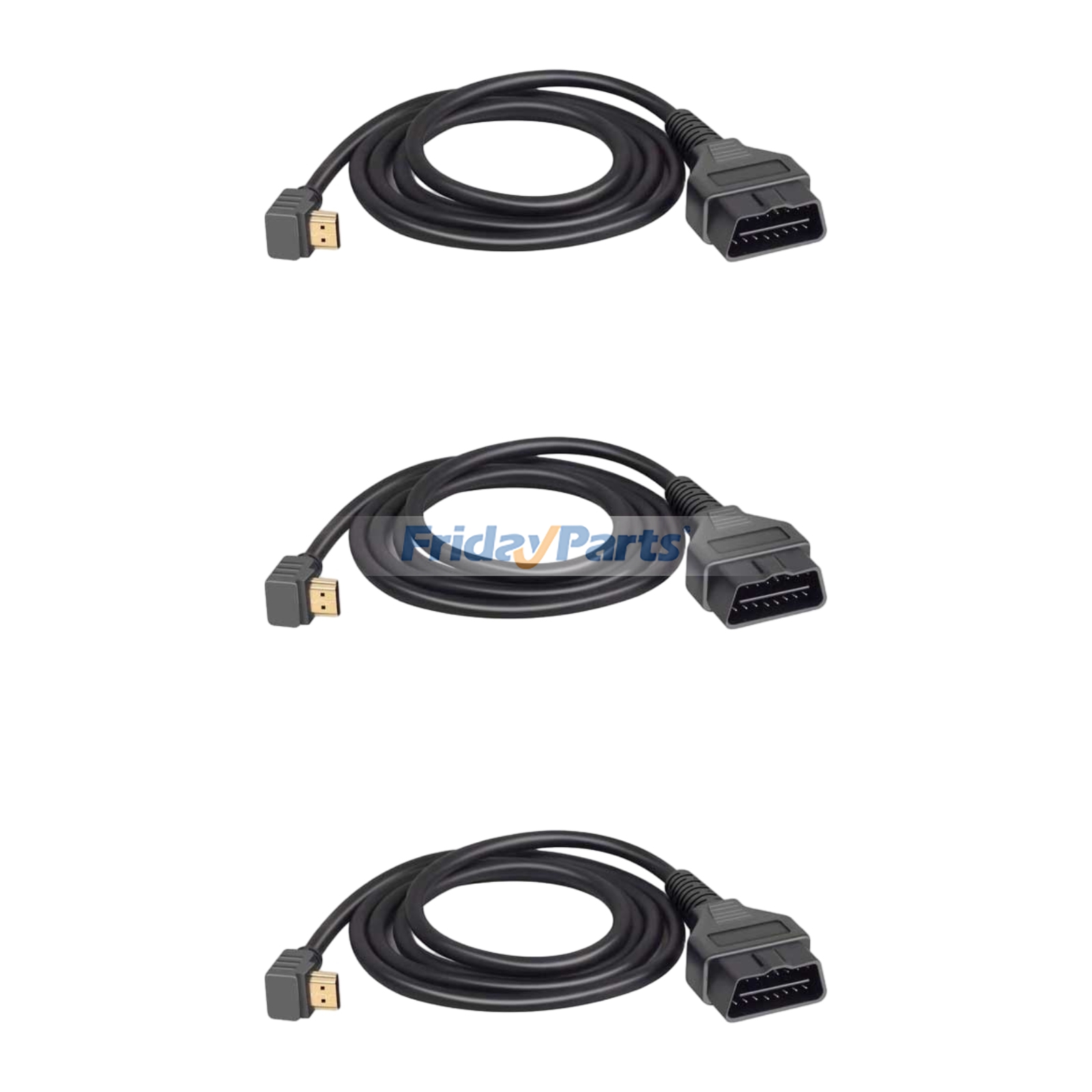 Câble OBDII noir en 3 parties 7011U-08 pour scanner de réglage XCalibrator SCT X4, compatible avec Ford