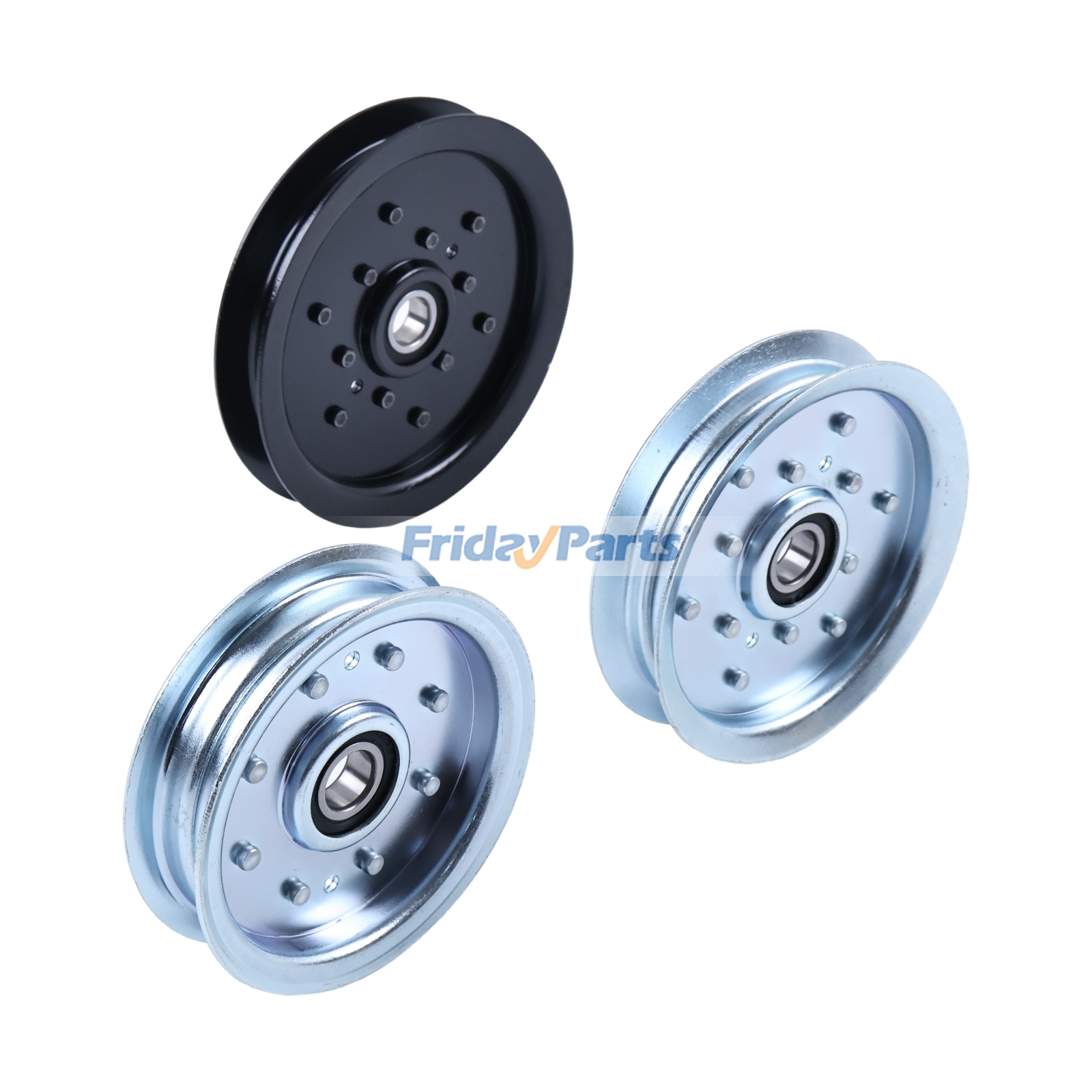 3 Pieces Flat Idler Pulley Kit AM135526 AM128118 AM143737 for Briggs & Stratton 40H777 Kawasaki FH721V Engine John Deere Z245 Z255 Z355E Z425 Z435 Z445 Mower