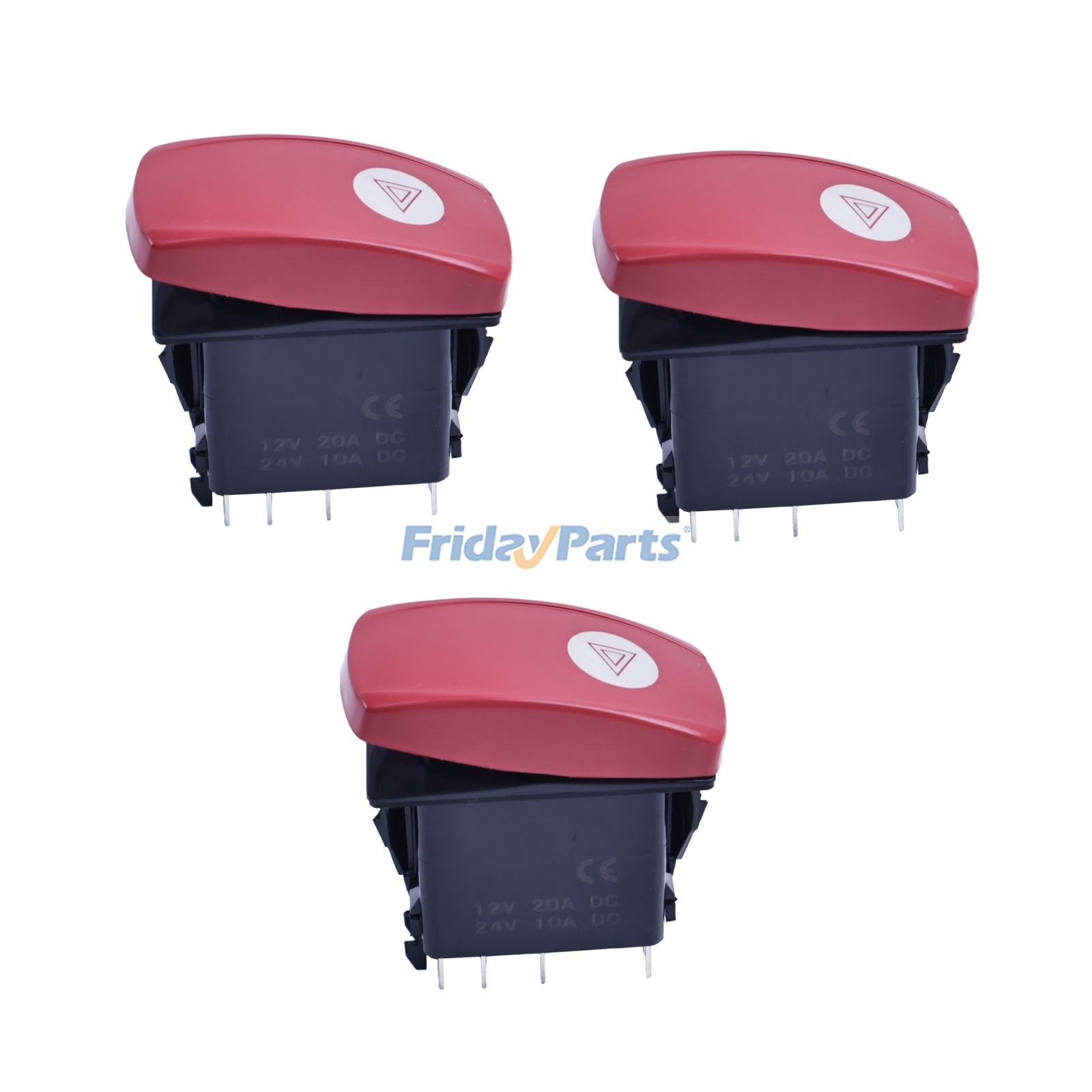 3 Pieces Hazard Light Rocker Switch 214-4702 for Caterpillar CAT Engine 3054C C4.4 Loader 414E 416E 420E 420F 422E 428E 430E 432E 434E 442E 444E 450E