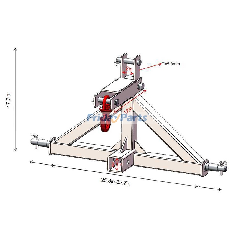 Enganche de remolque de 3 puntos con receptor de 2 pulgadas, adaptador de barra de tiro para tractor de alta resistencia, enganche rápido y gancho de remolque para tractores de categoría 1. Para OTRA MARCA