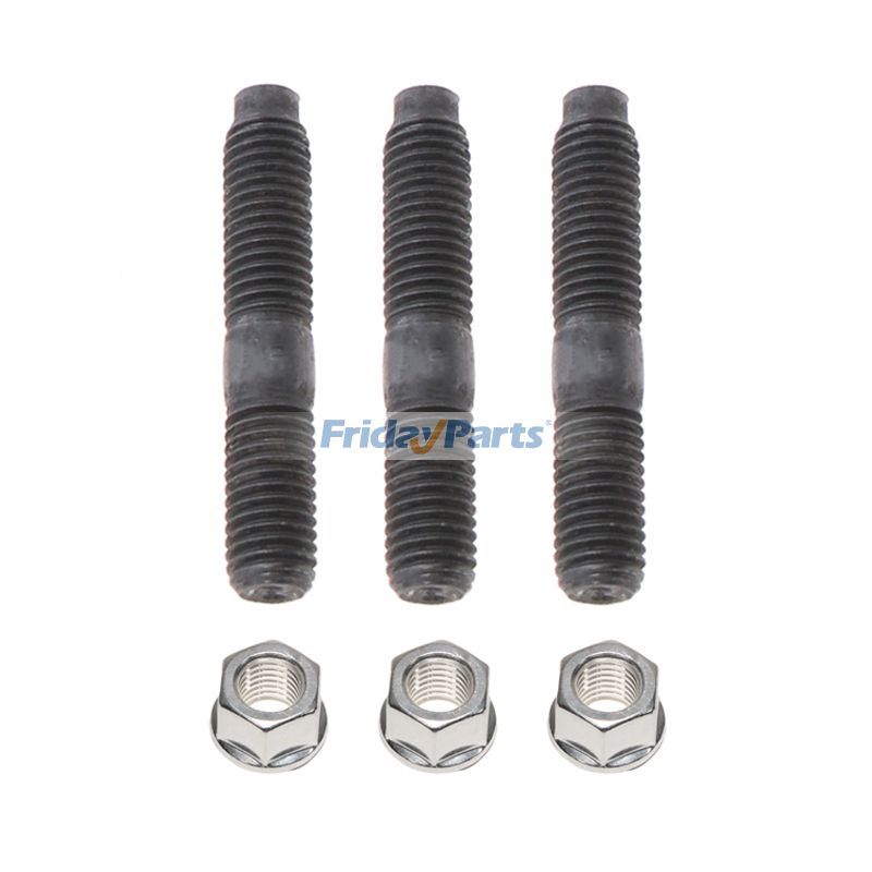 3 Set Stud & Lock Nut 4298242 4298975 for Cummins Engine ISX12 ISX15 QSX15 ISG11 ISG12 QSG12 QSX11.9 X11 X12 X13 X15