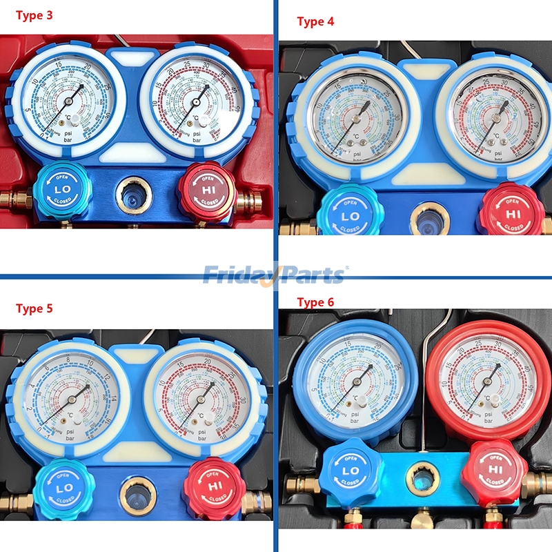 Manomètre 3 voies pour climatisation avec raccord rapide, adaptateur 410, outil de taraudage et de remplacement de noyau de valve pour réfrigérants R134a, R22 et R404a - Entretien des systèmes de climatisation