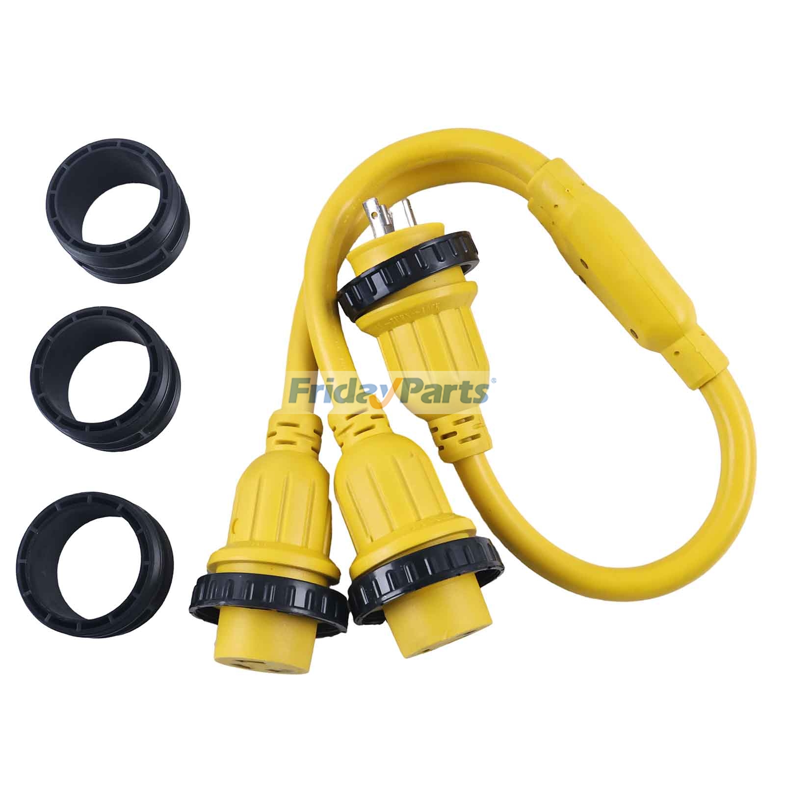 30A 125V NEMA L5-30P to Dual L5-30R Shore Power Splitter Cord with Locking Rings & Waterproof Seals for RV Boat Yacht Marina per Per Altre Marche