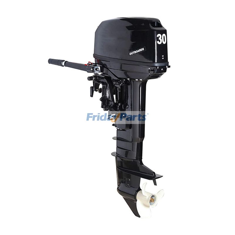 30HP Two Stroke Outboard Motor 22000W Heavy Duty Boat Engine With Tiller Control Electric Start 24L Standard Fuel Tank
