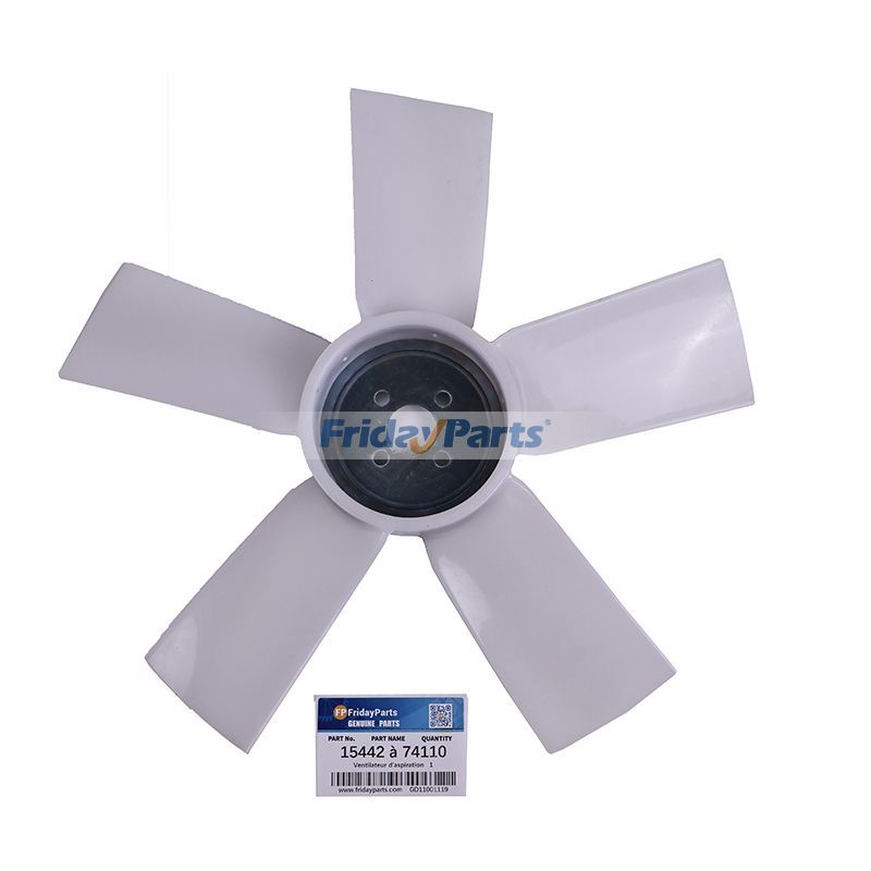 Ventilateur d'aspiration à 5 pales de 350 mm 15442-74110 pour moteur Kubota V1100