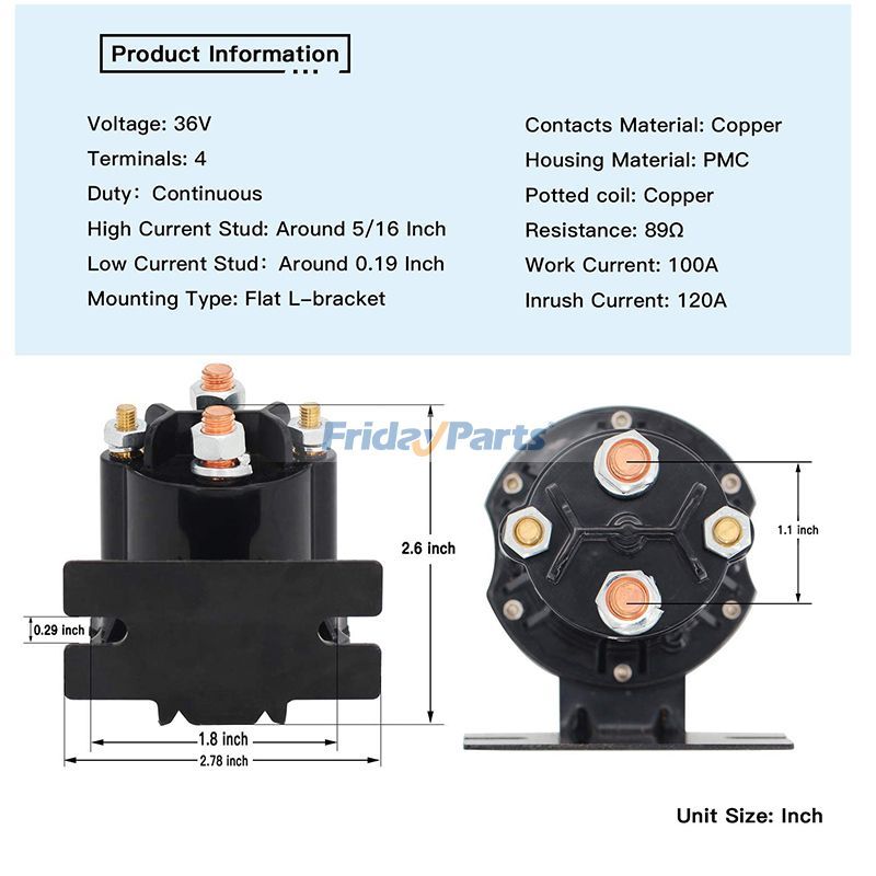 Interrupteur de relais solénoïde robuste et continu 36 V pour RXV électriques EZGO 2008-actuelspour Voiturette de Golf