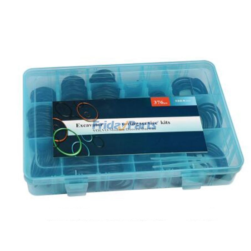 376 Pcs O-Ring Box Sealing Rubber Ring Kit for Volvo EC140 EC210 EC240 EC290 EC460 Excavator