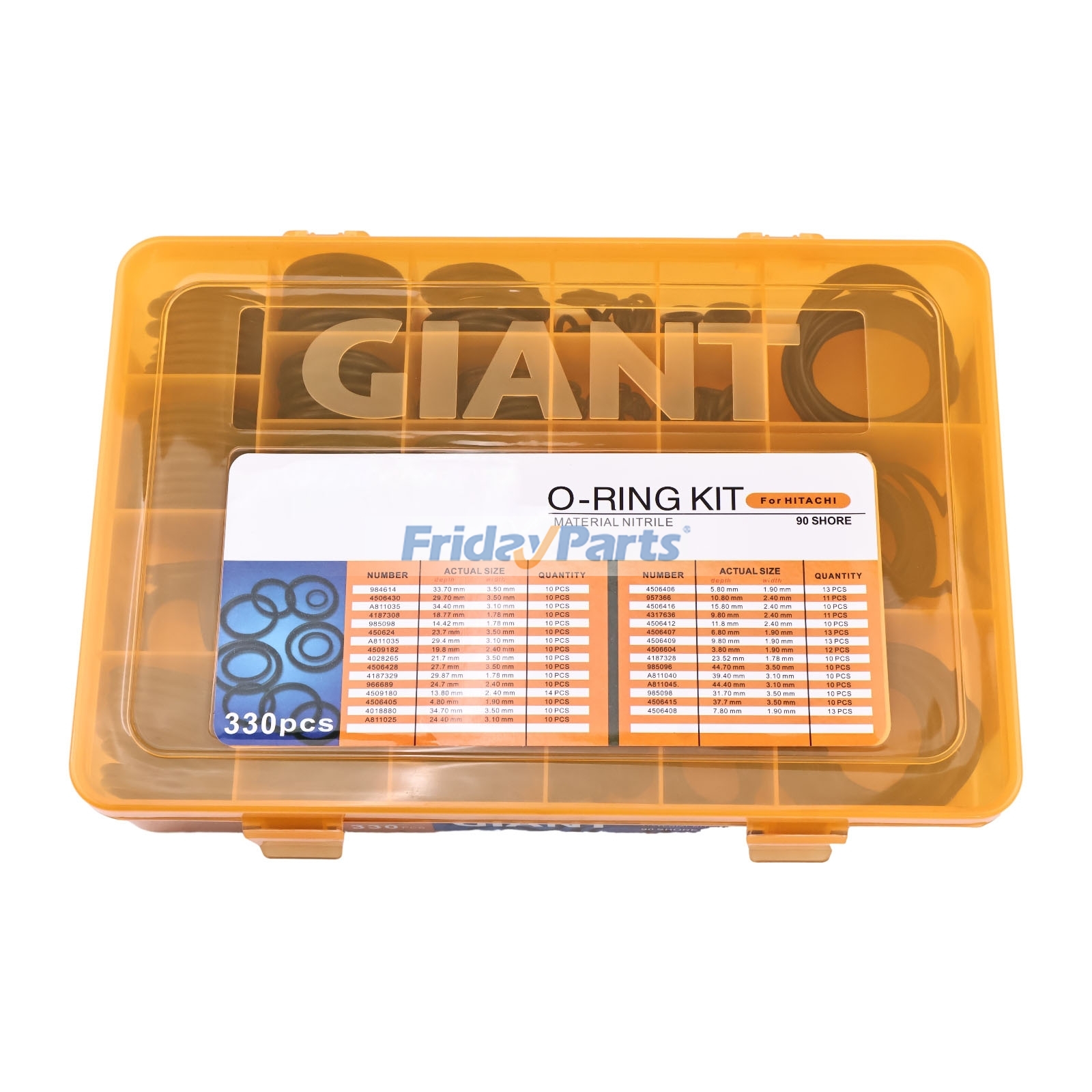 Excavator O-Ring Box Seal Kit