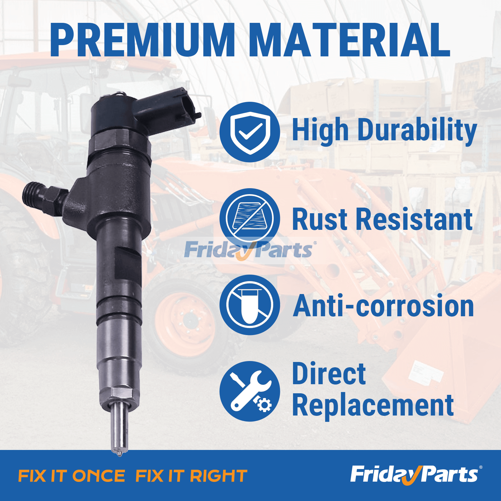Motor,Escavadora ,Trator Para KUBOTA - Injetor de combustível 1J801-53052 0445110777 para motor Kubota V2403 D1803 KX040-4 L3301F L3901F L4701F MX5200F MX4800H