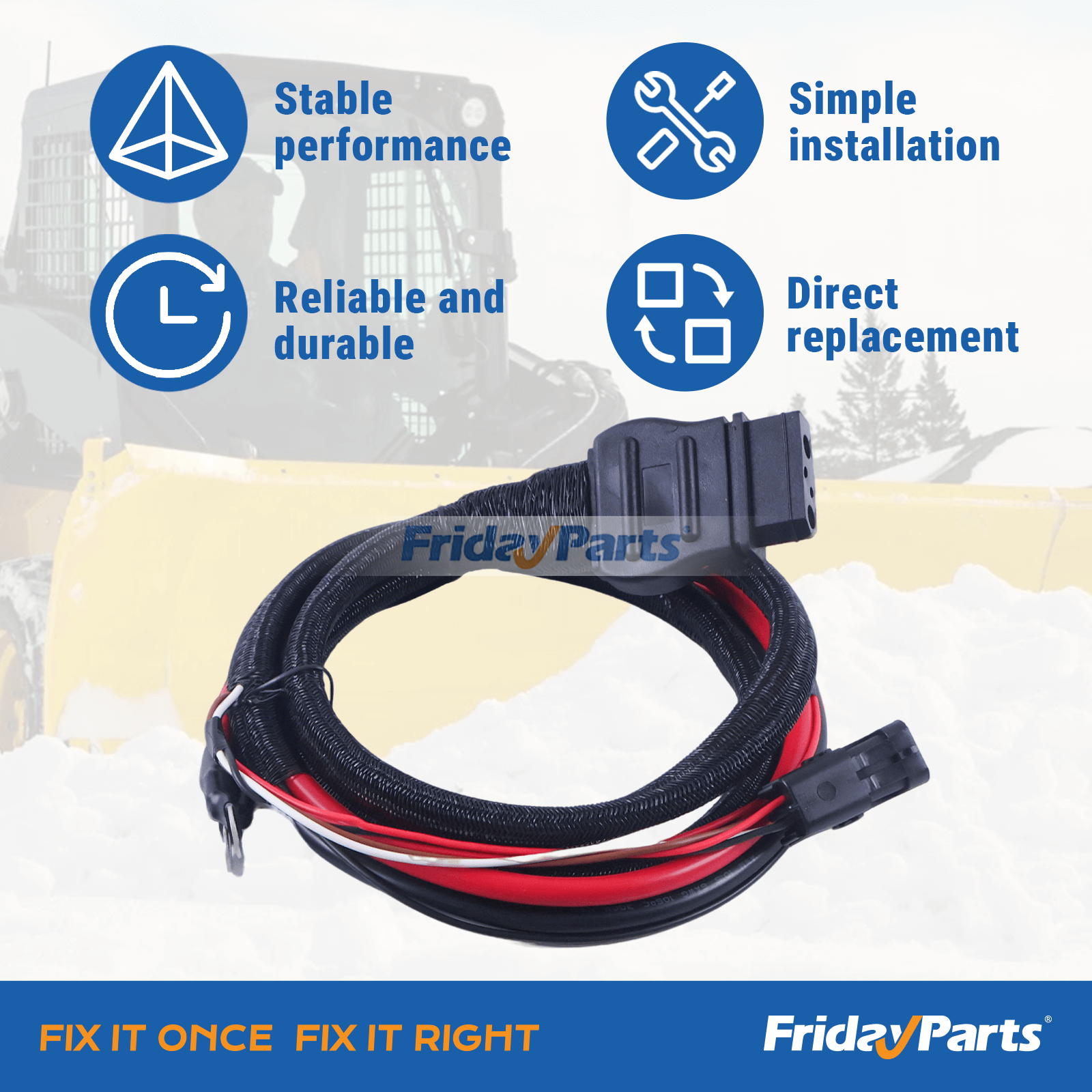 Repuesto Arnés 72168 72167 42014 para Western Fisher Snow-EX compatible con Equipo para Nieve Para OTRA MARCA FridayParts