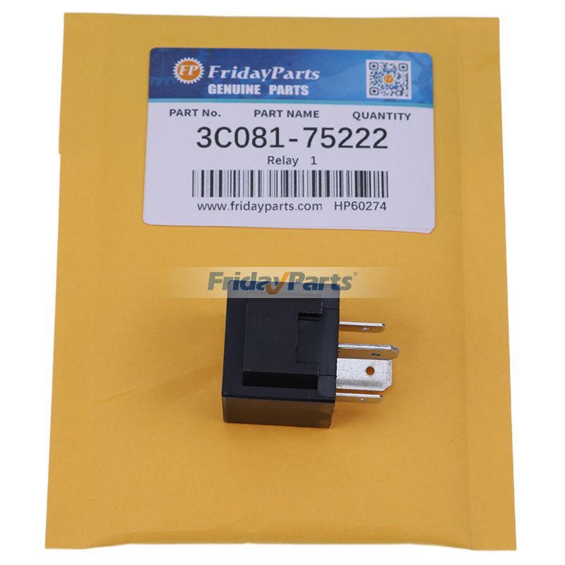 Relais 12V 80A 3C081-75222 pour Kubota B2650 B3350 L47 M5140F M5140FC M5140HD M5140HDC M5640SU