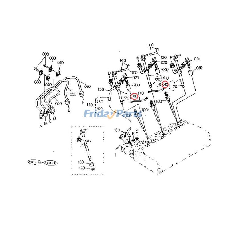 Fuel Injector 17391-53000 for Kubota Engine D1302 D1402 V1702 V1902 F2302 S2602 S2802 Tractor L2250  L2650 L3350 L4150 M4030 M5030 for less