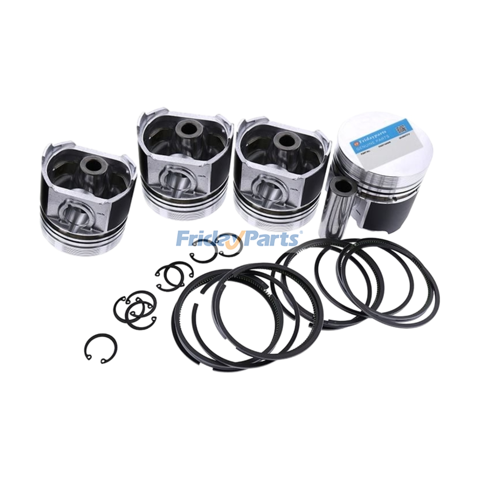Kit piston 4 cylindres +0,5 mm 15442-21050 15532-21110 pour moteur Kubota V1200, tracteurs B7200D, B9200HST, F2100 et B2150D