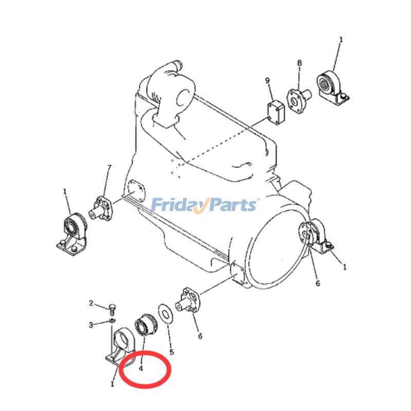 Excavator 4 Pcs Mounting Rubber Cushion