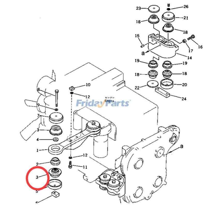 4 Pcs Mounting Rubber Cushion for Excavator