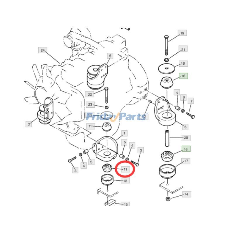 Coussin de montage en caoutchouc pour enregistreur de données, 4 piècespour Autres