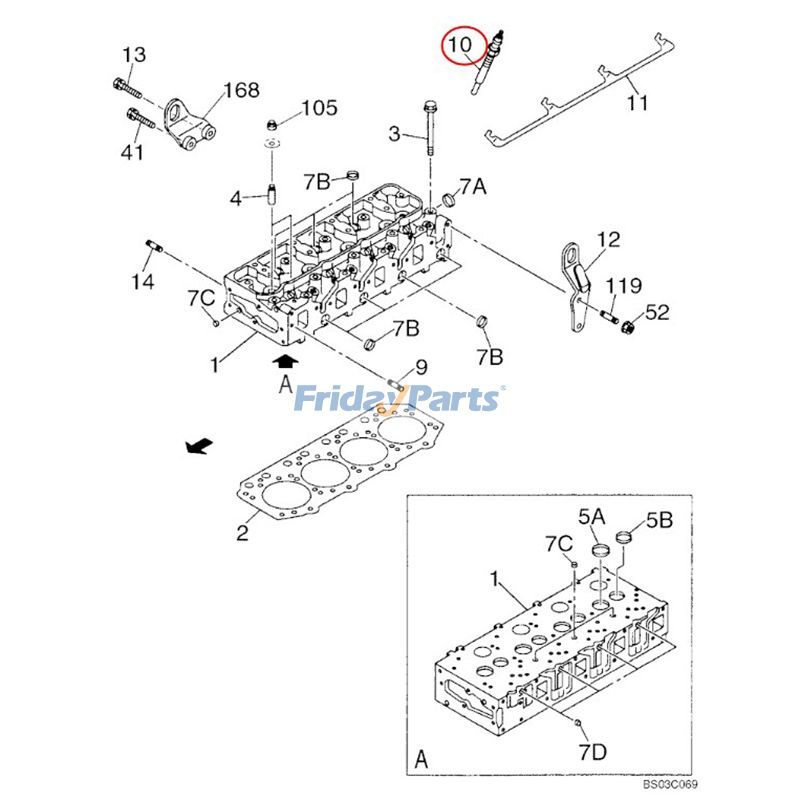Compra 4 bujías incandescentes 86990080 para motor Isuzu 4JG1 CASE Excavator CX75SR CX80 en Fridayparts