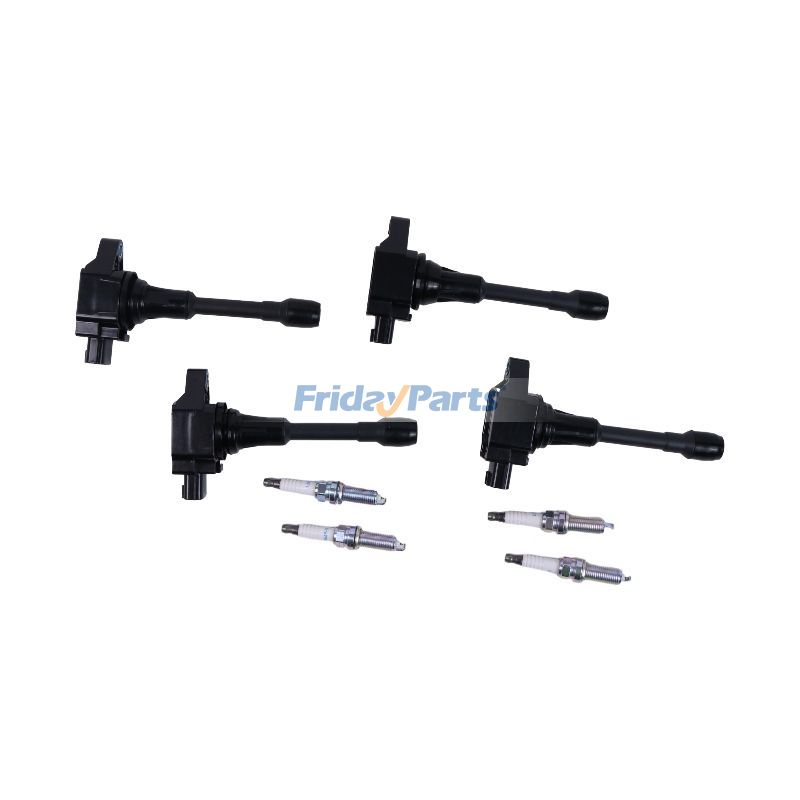 Bobina de encendido y bujía (4 unidades, 22448-ED000, UF549-1) para Nissan Altima Cube March Pathfinder Rogue X-Trail Infiniti FX50 M56 Q70 QX60 QX70 de FridayParts