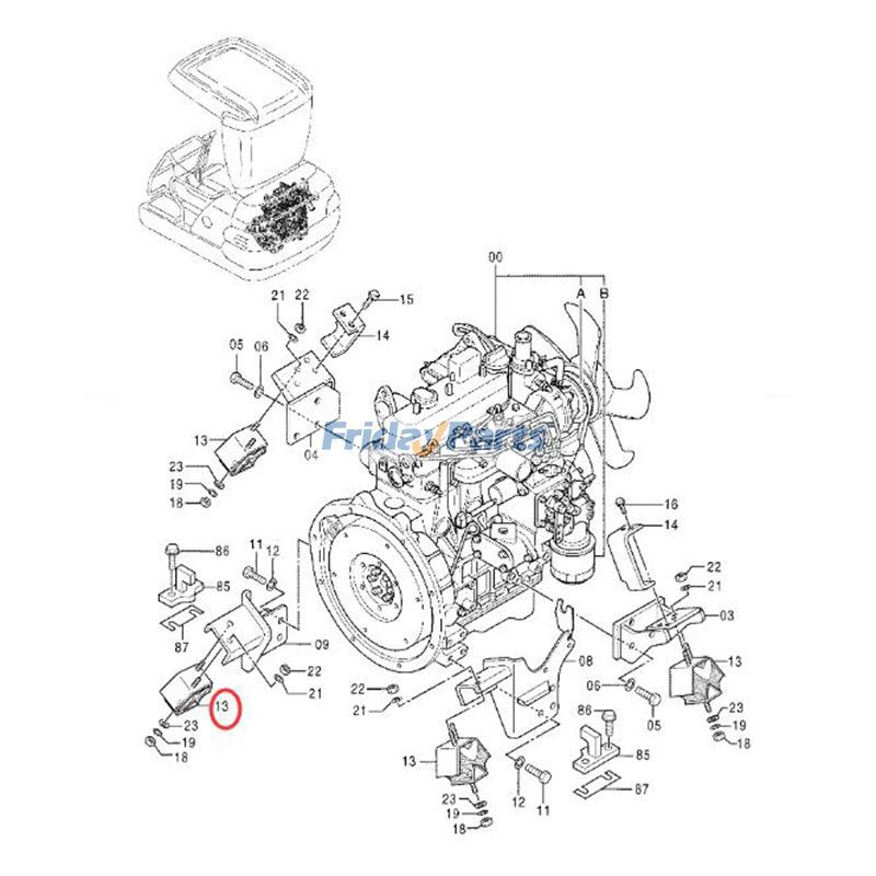 4 PCS Rubber for Excavator