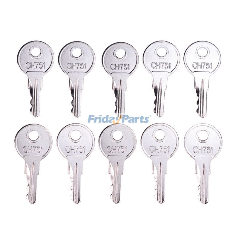 10 Pieces Universal Key CH751 for Various Locks RV Campers Cabinet Doors T-Handles Pickup Shells Tool Boxes Trash Laundry Chutes Sprinkler Controllers