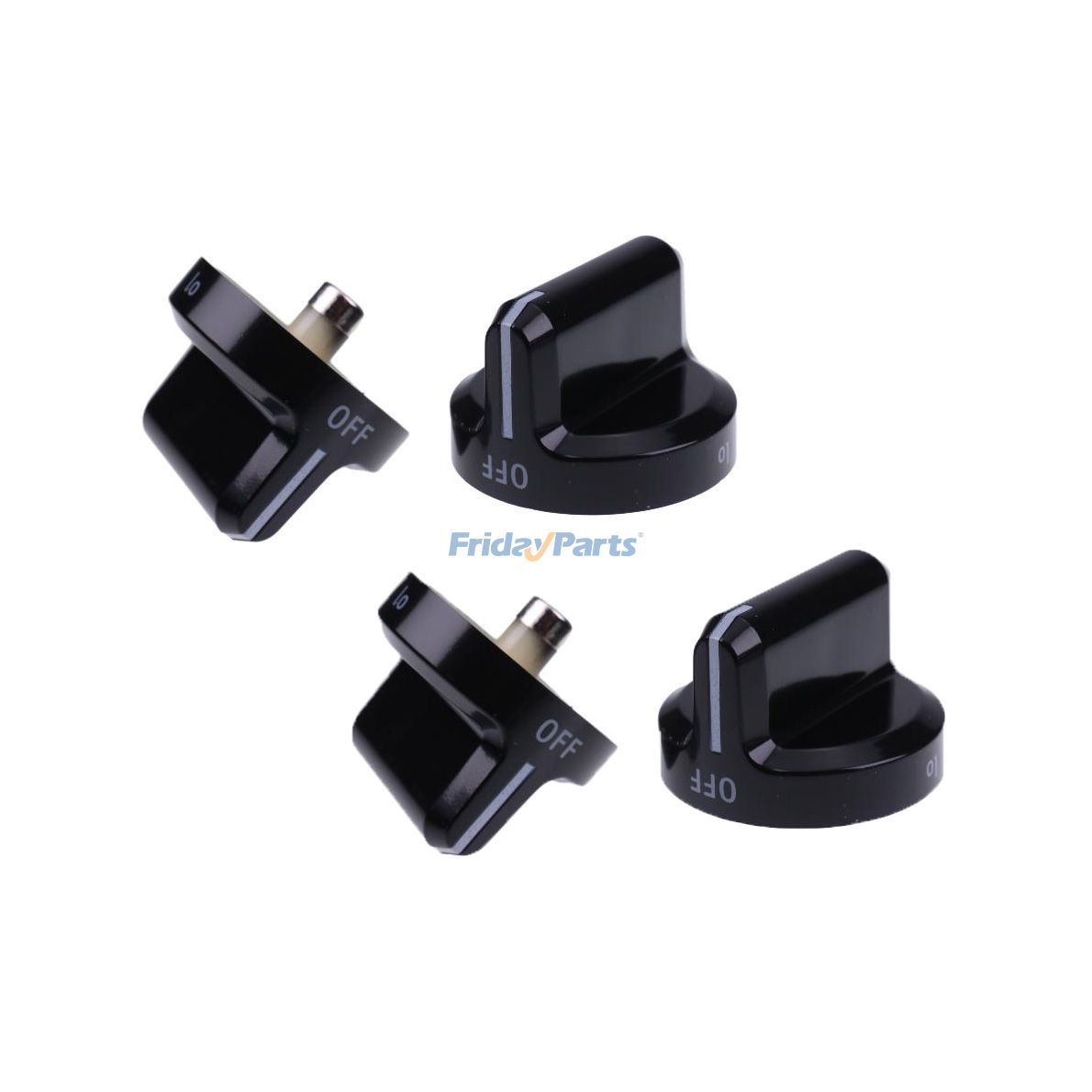 4 Pieces Black Range Surface Burner Knob 316442513 for Frigidaire Kenmore Sears Gas Range Oven