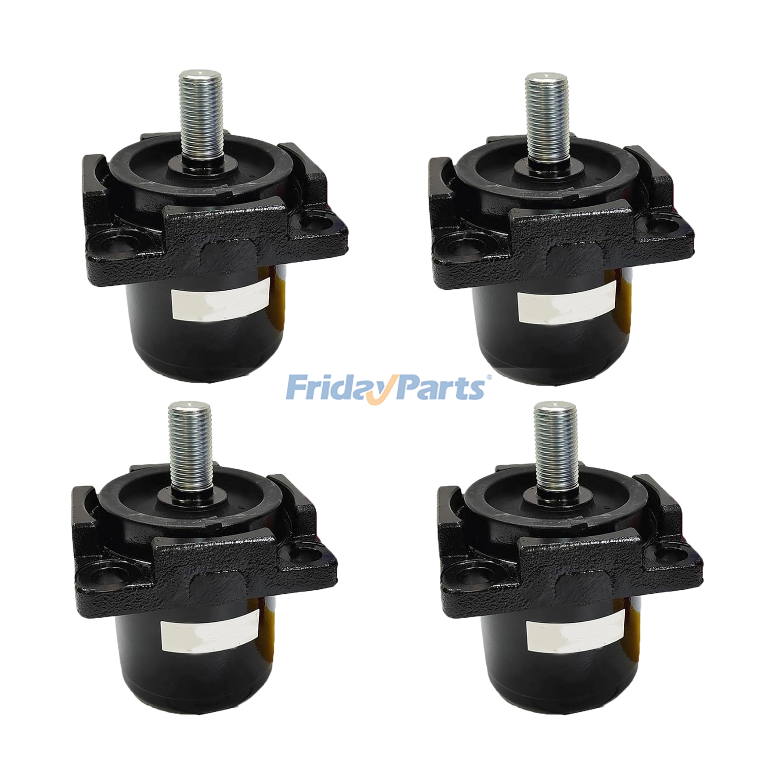 4 pièces de coussin en caoutchouc pour cabine, fixation visqueuse 423-54-41631 pour chargeuse Komatsu WA380, WA380-6, WA430, WA430-6, WA450, WA450-6, WA470, WA470-6 et WA480-6