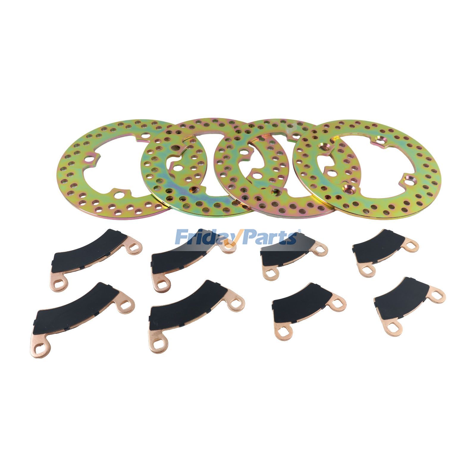 Polaris用用4ピース フロントリアブレーキディスクローター パッド付き 5254999 5251565 5254272 1910514 1910672 2202413 2203747 Polaris RZR XP 900 2011-2013用