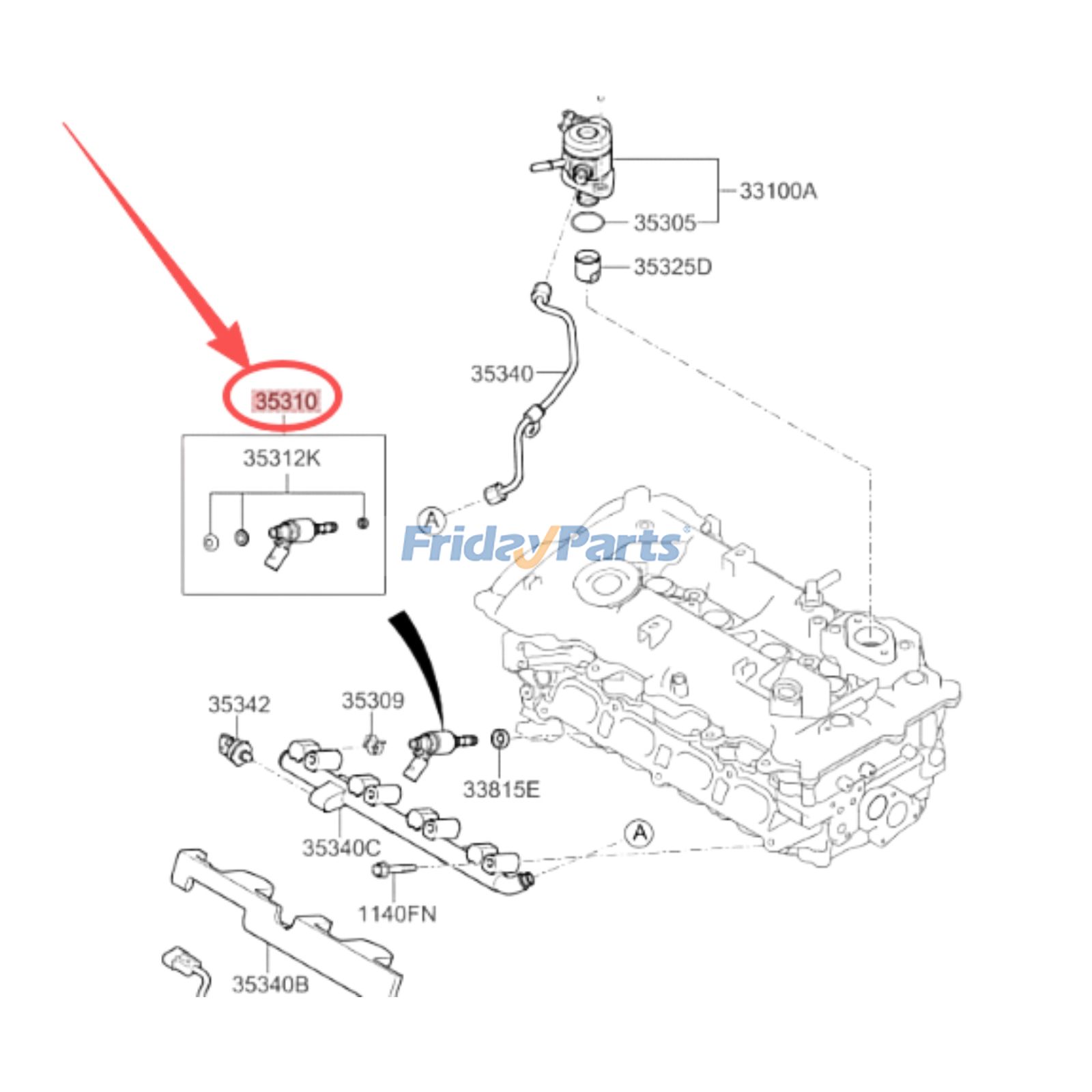 FridayParts Kraftstoffeinspritzdüse