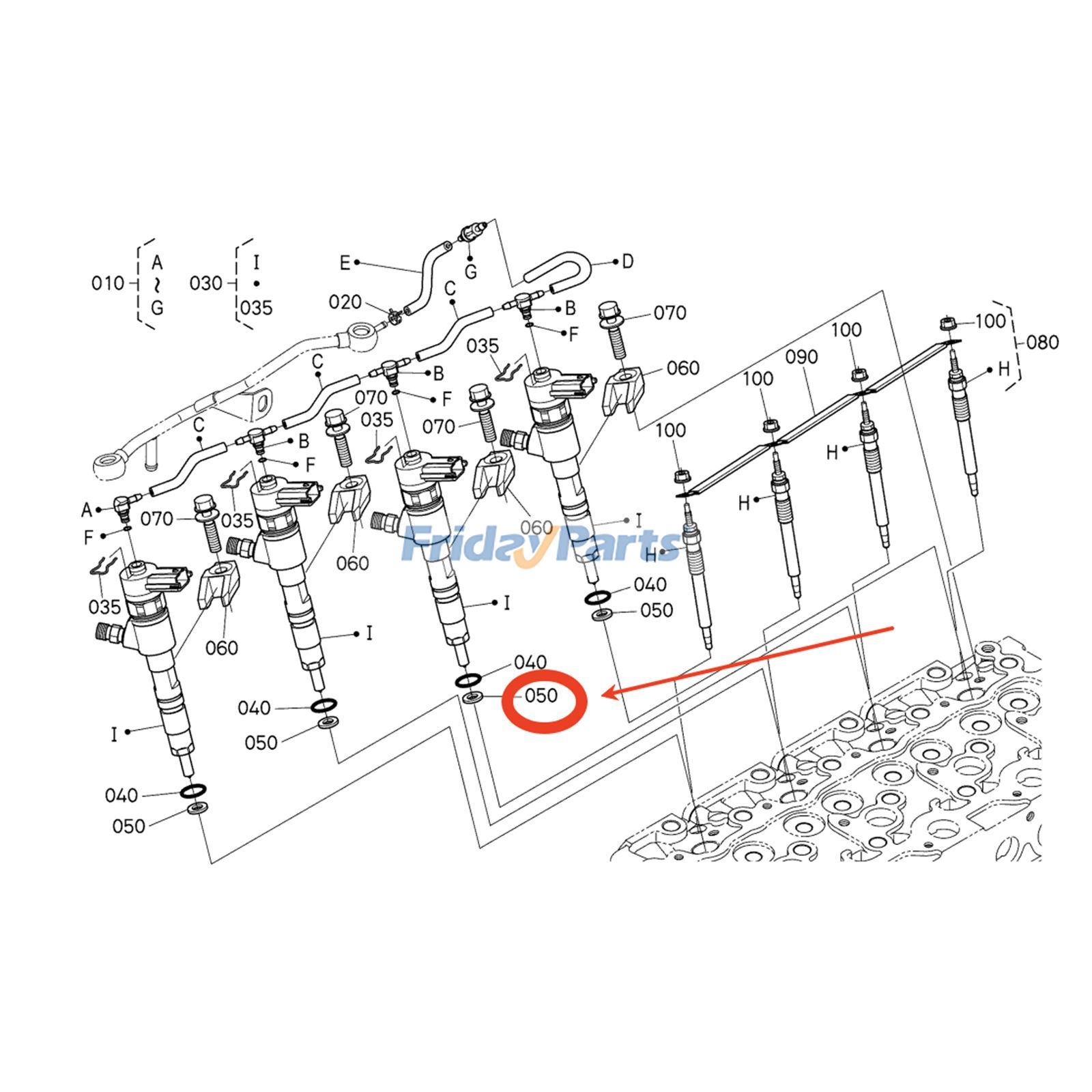 FridayParts Fuel Injector Gasket