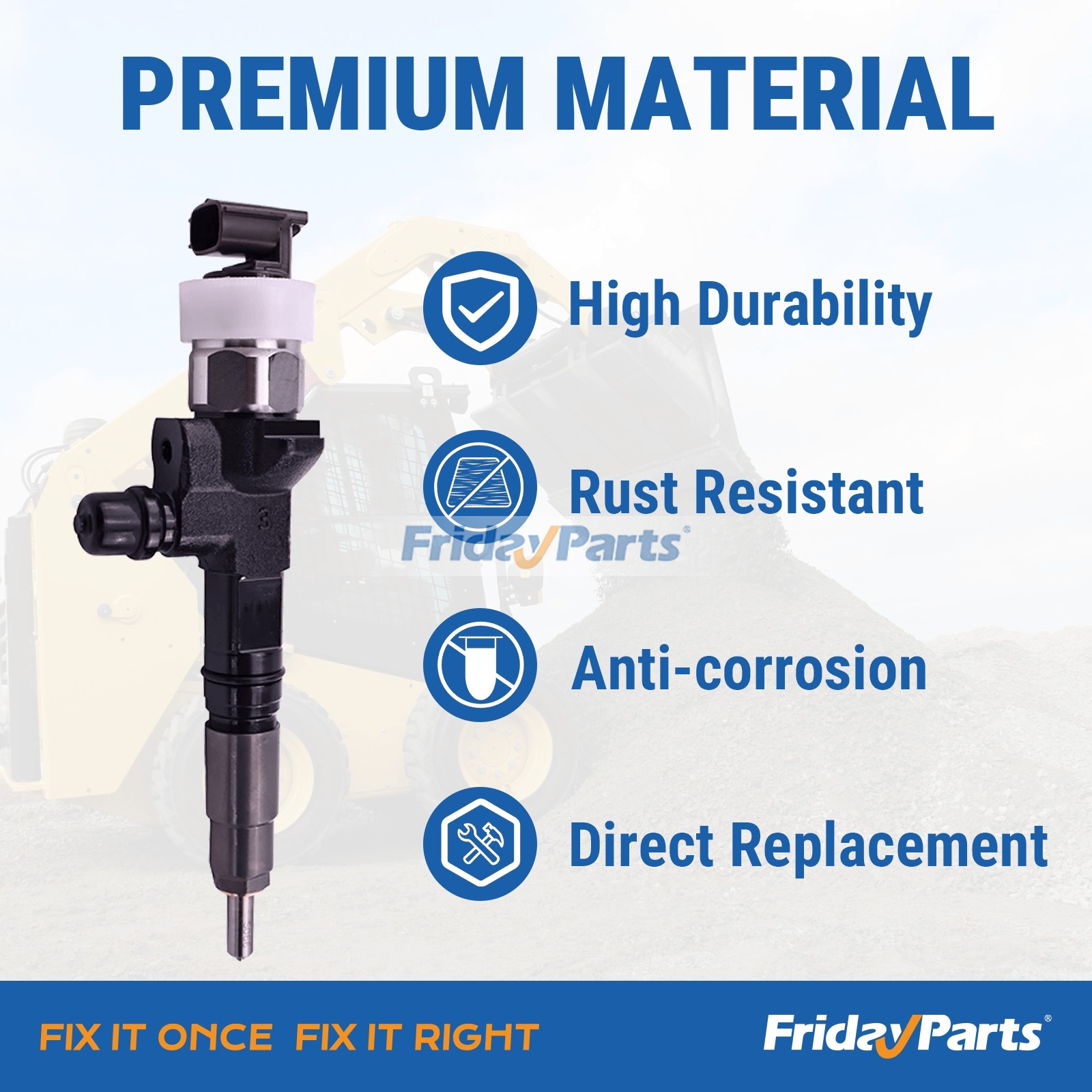 4 injecteurs de carburant 436-2831 pour moteur Caterpillar CAT C3.3B, chargeuses modèles 236D, 242D, 246D, 257D, 259D, 262D, 277D, 279D, 287D et 289D.pourPour CAT