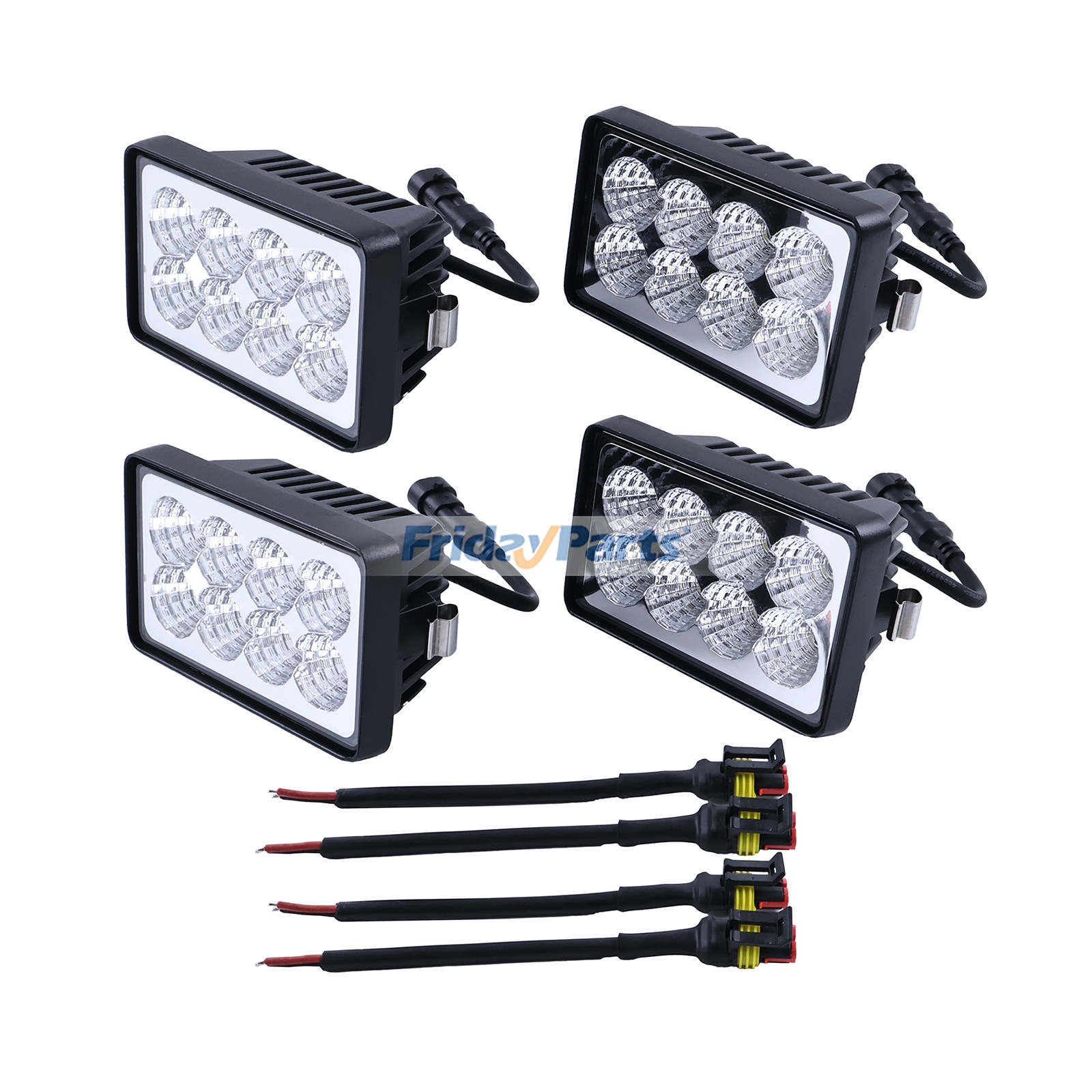 4 Pieces LED Work Light Without Breather Plug KV26918 AT345169 for John Deere Loader 240 250 260 270 280 313 315 317 320 325 328 332 CT315 CT322 CT332