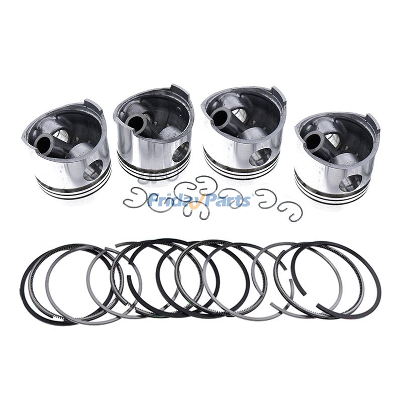 4 Pieces Piston Kit A77818 for CASE Engine 4-390 Tractor 550G Loader 570LXT 85XT 580L Excavator 488CLS