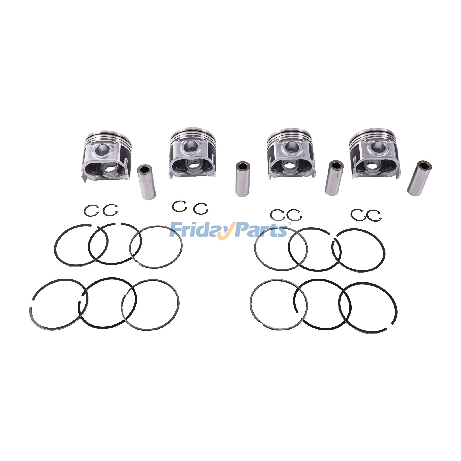 Piston Kit With Ring compatible with Engine,Excavator,Loader,Tractor