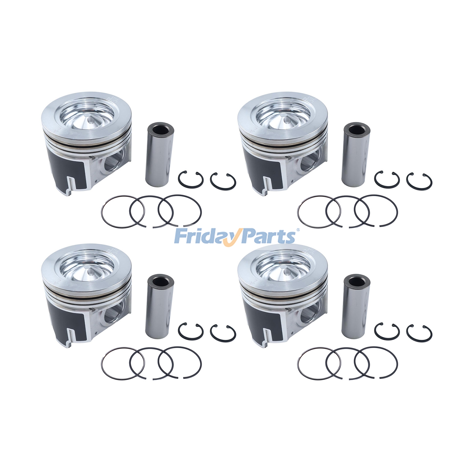 4 Pieces Piston Kit With Ring 1J784-21110 1G772-21050 for Kubota Engine V3307 V3307-T V3307-CR