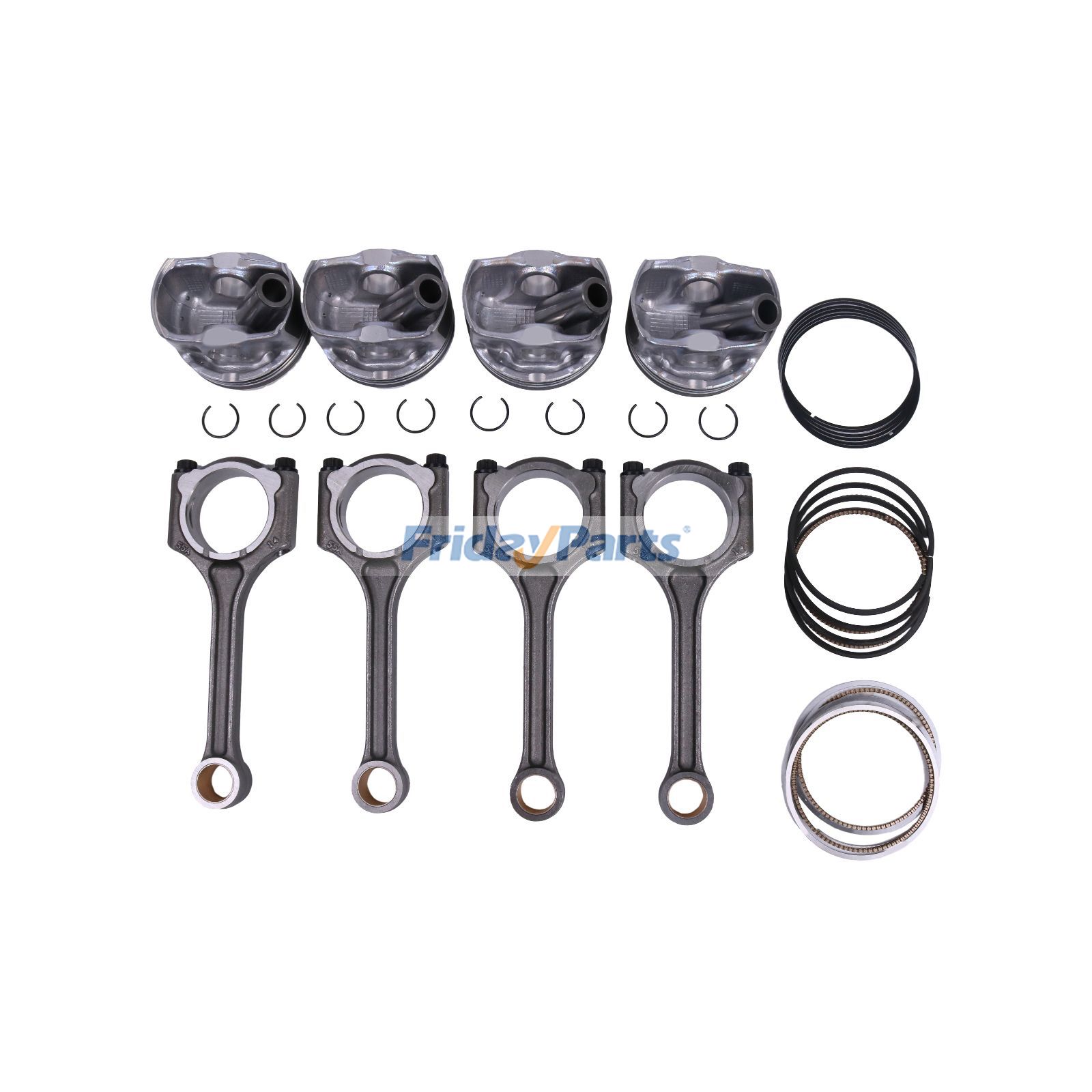Vehicle 4 Sets Piston & Rings Connecting Rod Kit