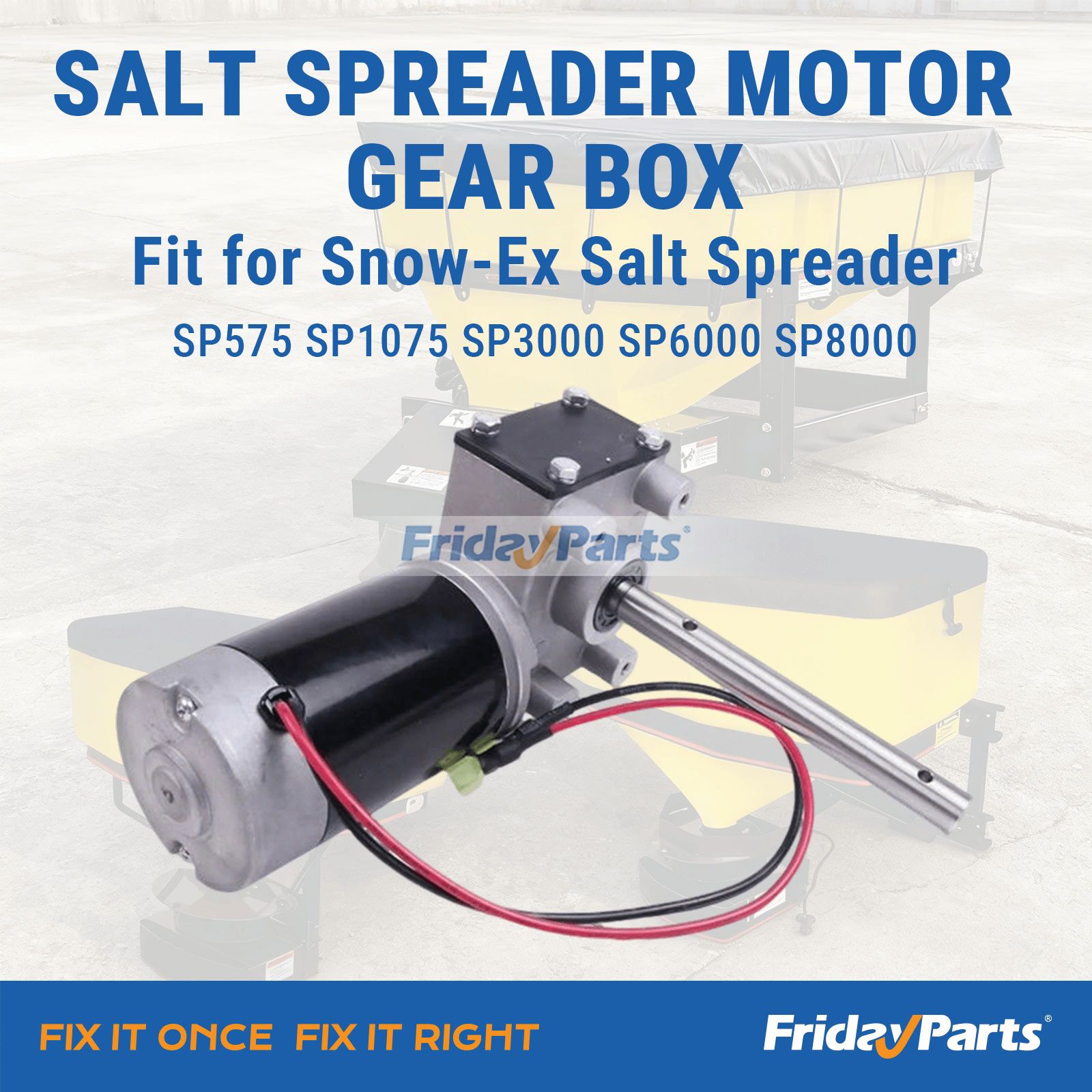 Salt Spreader Motor Gear Box D6107-06 D6107 D6106 for SnowEx 575 1075 SP3000 SP6000 SP8000