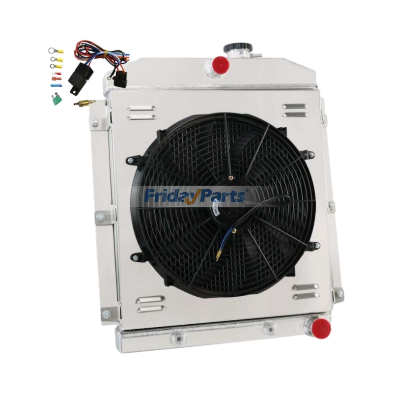 Radiador de aluminio de 4 filas con ventilador de cubierta y relé AA5052 para camioneta Chevrolet 3100, 3600, 3700, 3800 y 3900 (1947-1954)