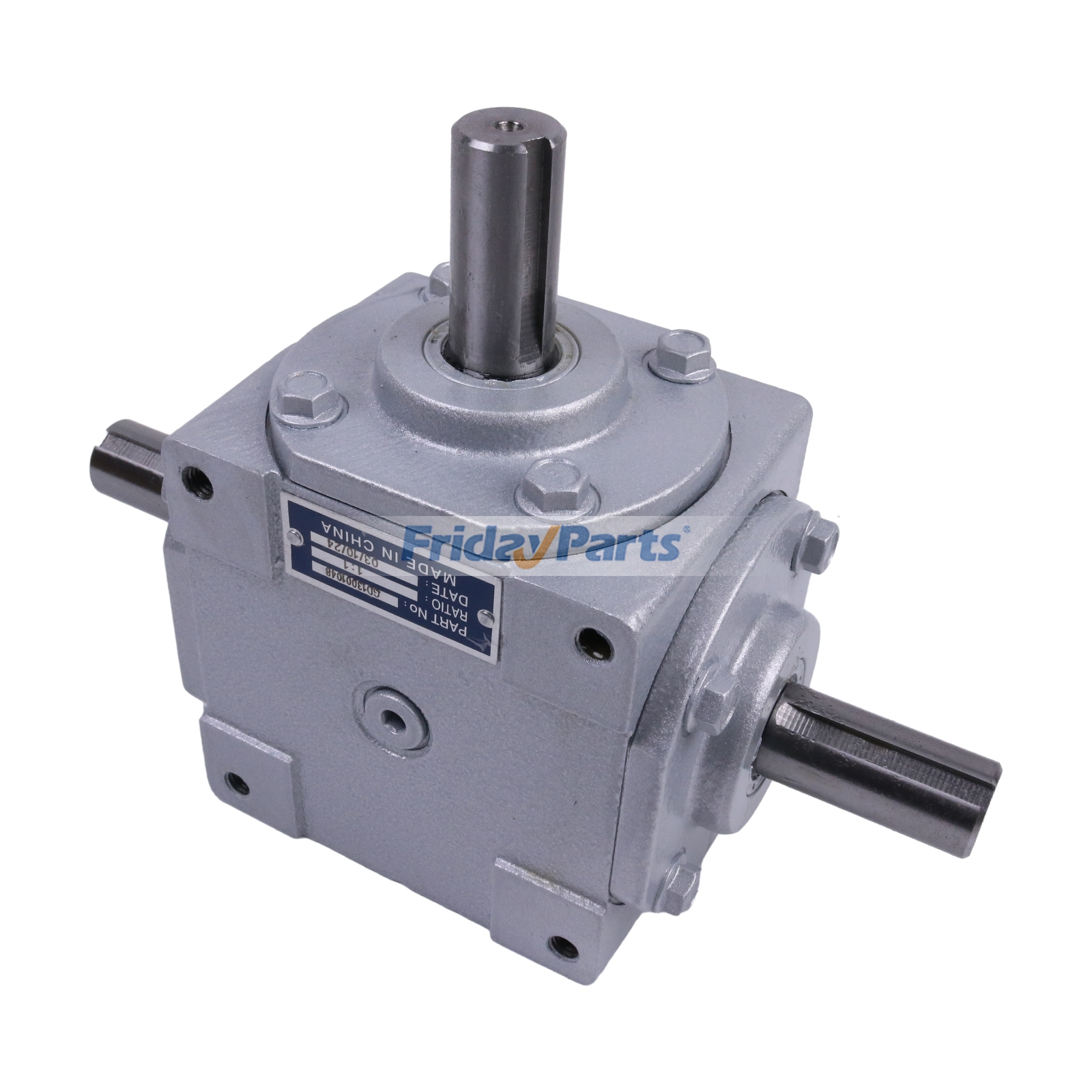 Caja de engranajes cónicos de ángulo recto de 40 HP, 1800 RPM máx., con tres ejes con chaveta de 1", 19455-3SH-3KW-GR para cultivador rotativo de segadora Para OTRA MARCA