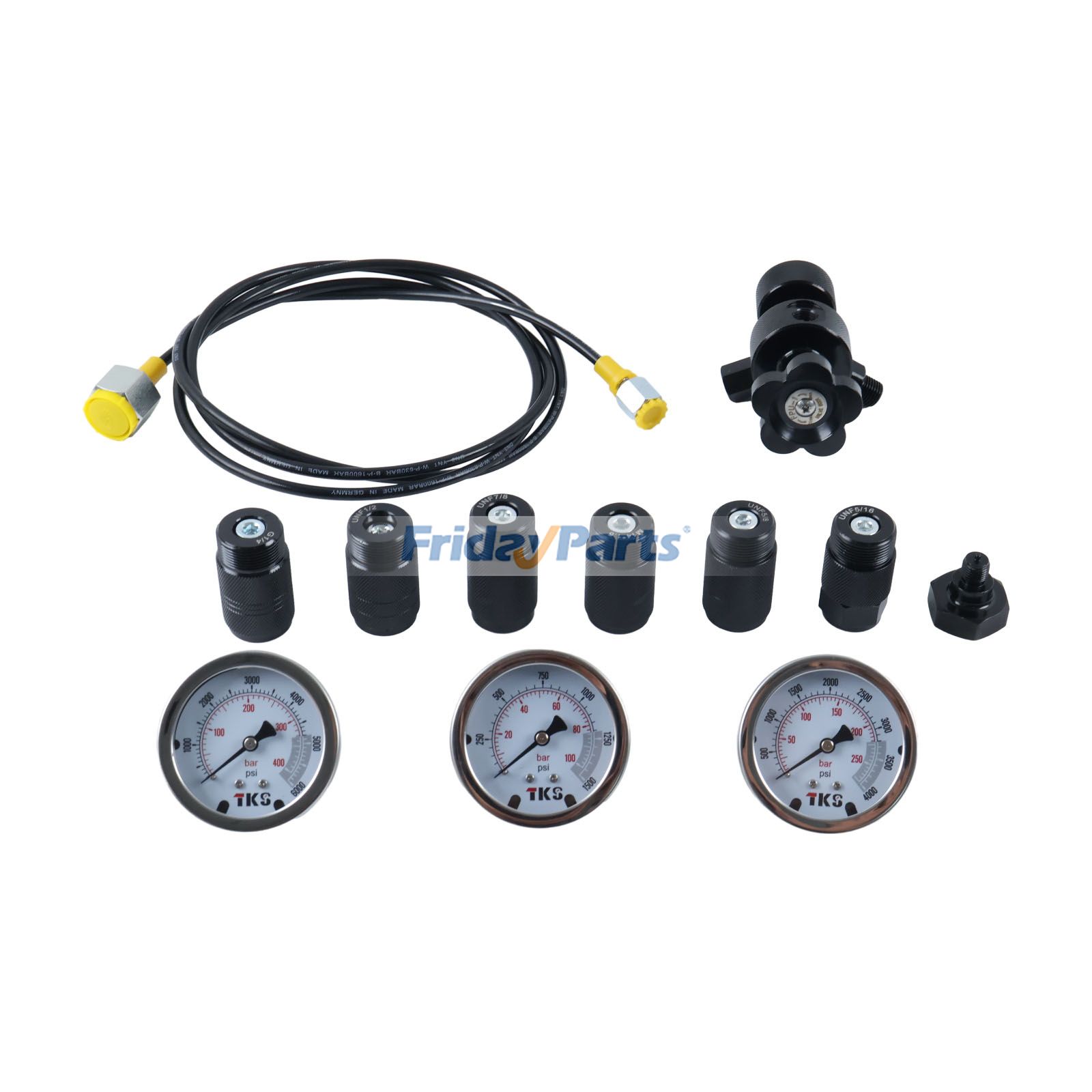 Kit de test de soupape de gaz de remplissage d'azote pour accumulateur hydraulique 7 en 1 Shengwin FPU-1-40 40 Mpa