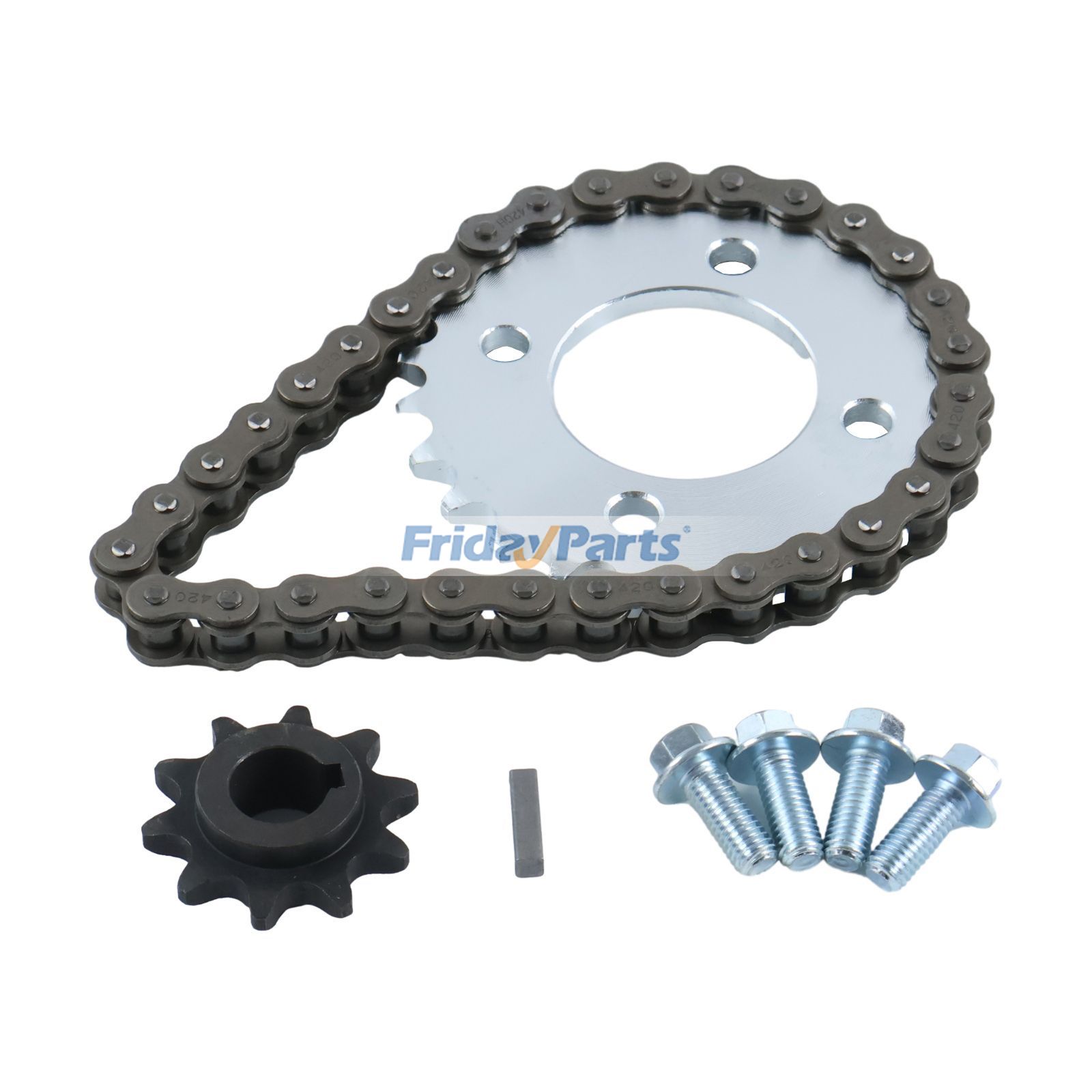 Kit de piñón de cadena 420 de 25 dientes y 32 eslabones para kart Coleman KT196 CK196 Predator (motor de 196 cc, 212 cc y 6,5 hp)
